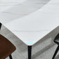 Table à manger rectangle table à manger en pierre industrielle avec 4 jambes