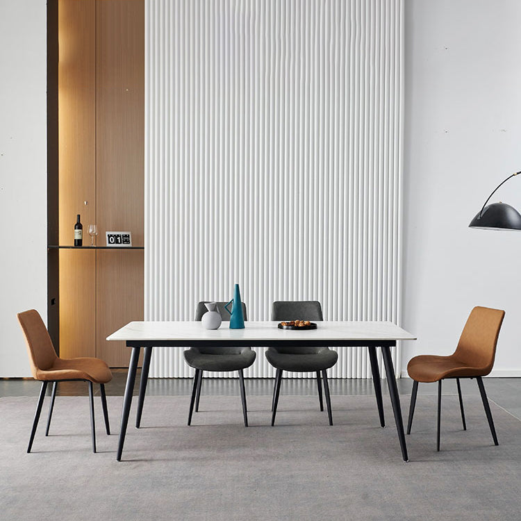 Rechthoek eettafel industriële stenen top eettafel met 4 poten