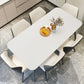 Rectangular Sintered Stone Dining Table Modern White-black Indoor Furniture with 4 Legs