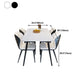 Rectangular Sintered Stone Dining Table Modern White-black Indoor Furniture with 4 Legs