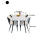 Rectangular Sintered Stone Dining Table Modern White-black Indoor Furniture with 4 Legs