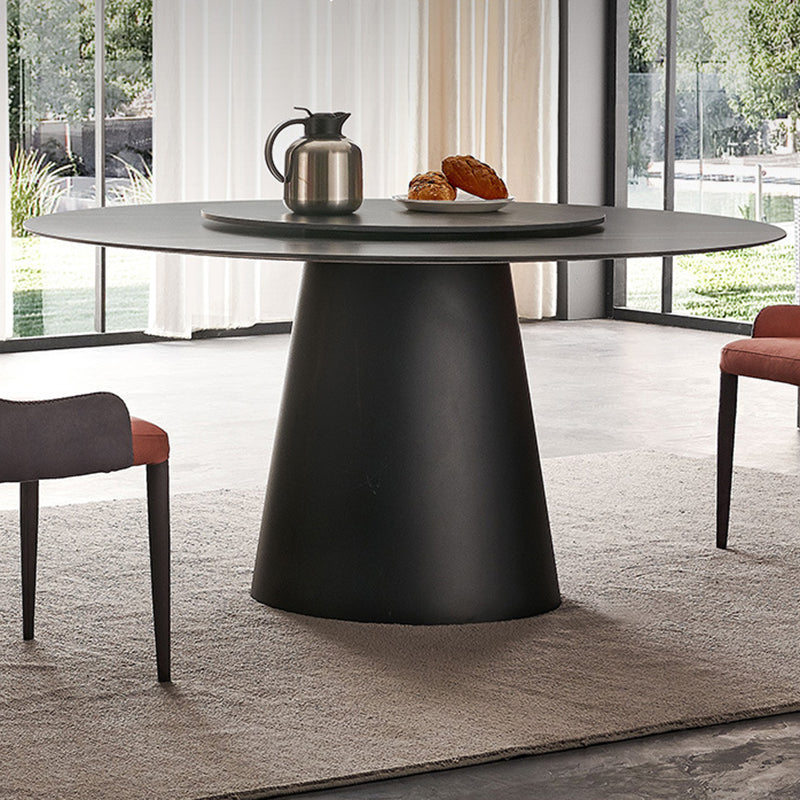 Round Sintered Stone Dining Table Modern Furniture with Pedestal Base for Home Clearhalo 'Dining Tables & Seating' 'Dining Tables' 'dining_table' 'furn' 'furn_dining_table' 'Furniture' 'Kitchen & Dining Furniture' 5998213