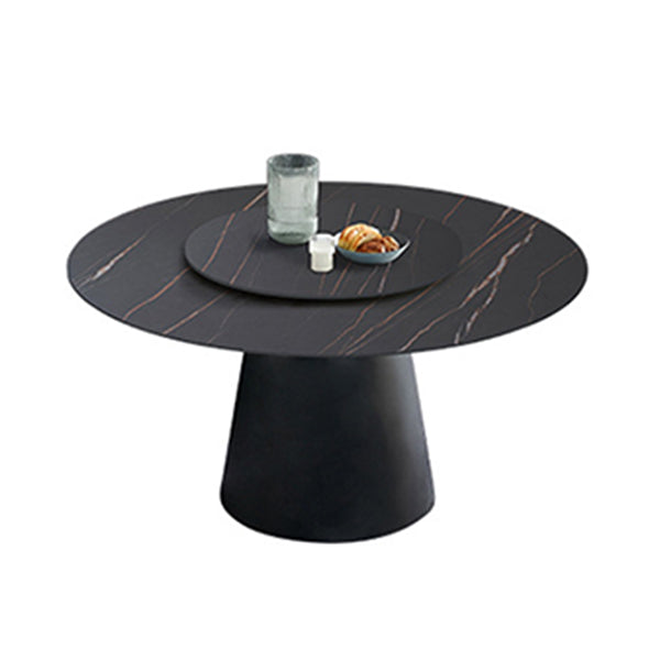 Round Sintered Stone Dining Table Modern Furniture with Pedestal Base for Home Clearhalo 'Dining Tables & Seating' 'Dining Tables' 'dining_table' 'furn' 'furn_dining_table' 'Furniture' 'Kitchen & Dining Furniture' 5998214