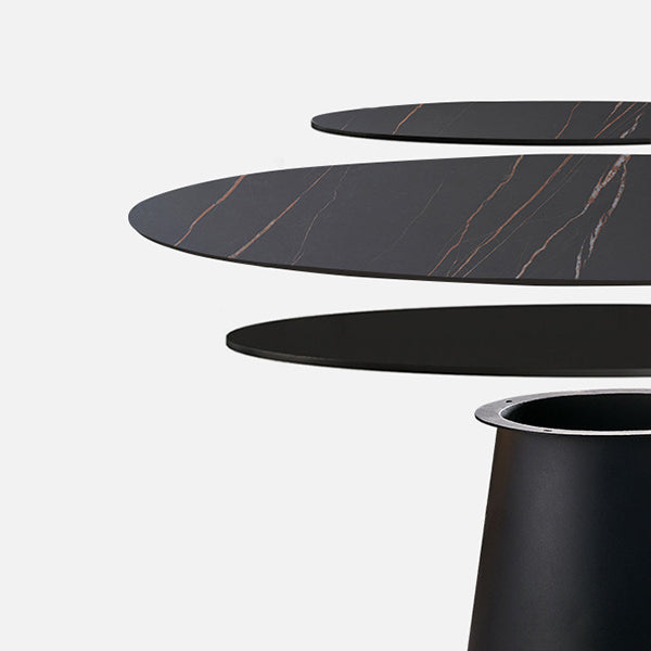 Round Sintered Stone Dining Table Modern Furniture with Pedestal Base for Home Clearhalo 'Dining Tables & Seating' 'Dining Tables' 'dining_table' 'furn' 'furn_dining_table' 'Furniture' 'Kitchen & Dining Furniture' 5998215