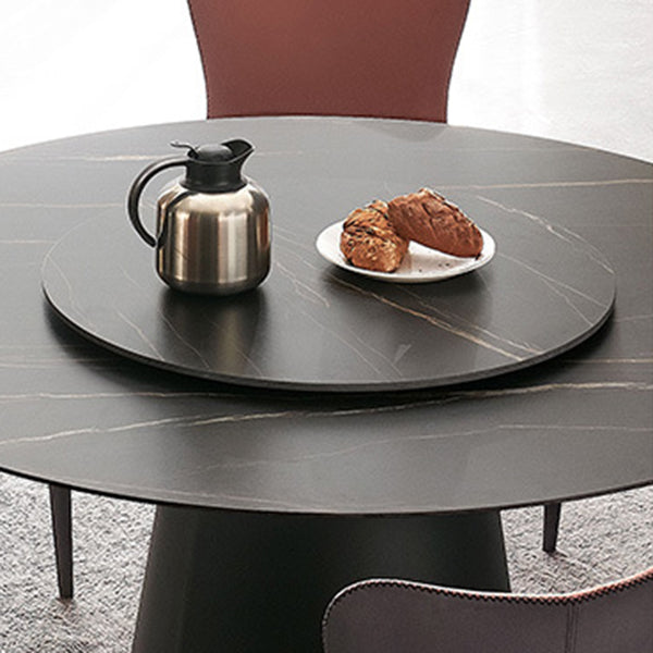 Round Sintered Stone Dining Table Modern Furniture with Pedestal Base for Home Clearhalo 'Dining Tables & Seating' 'Dining Tables' 'dining_table' 'furn' 'furn_dining_table' 'Furniture' 'Kitchen & Dining Furniture' 5998217