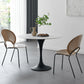 Round Dining Table Traditional Luxury Dining Table with Tulip Base White Black Clearhalo 'Dining Tables & Seating' 'Dining Tables' 'dining_table' 'furn' 'furn_dining_table' 'Furniture' 'Kitchen & Dining Furniture' 5998225