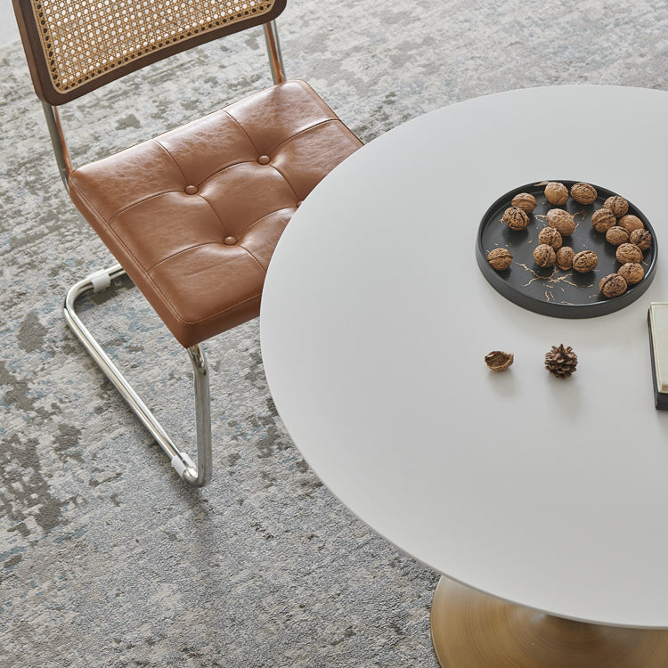 Round Dining Table Traditional Luxury Dining Table with Tulip Base Clearhalo 'Dining Tables & Seating' 'Dining Tables' 'dining_table' 'furn' 'furn_dining_table' 'Furniture' 'Kitchen & Dining Furniture' 5998228