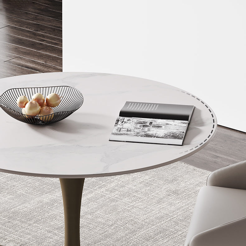 Round Dining Table Traditional Luxury Dining Table with Tulip Base Clearhalo 'Dining Tables & Seating' 'Dining Tables' 'dining_table' 'furn' 'furn_dining_table' 'Furniture' 'Kitchen & Dining Furniture' 5998229