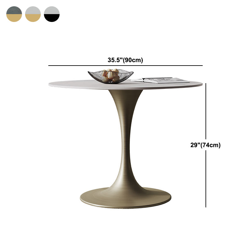 Round Dining Table Traditional Luxury Dining Table with Tulip Base Clearhalo 'Dining Tables & Seating' 'Dining Tables' 'dining_table' 'furn' 'furn_dining_table' 'Furniture' 'Kitchen & Dining Furniture' 5998234