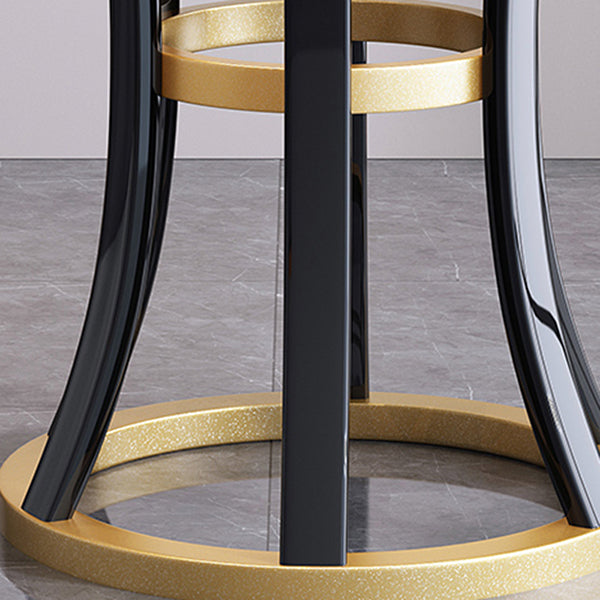 Round Sintered Stone Dining Table Modern Turntable Furniture with Solid Wood Pedestal Base Clearhalo 'Dining Tables & Seating' 'Dining Tables' 'dining_table' 'furn' 'furn_dining_table' 'Furniture' 'Kitchen & Dining Furniture' 5998248