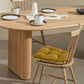 Oval Solid Wood Dining Table Modern Natural Furniture with Double Pedestal for Apartment