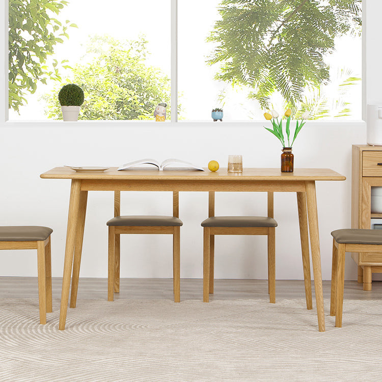 Rectangle Dining Table Solid Wood Dining Room Table in Natural 55.1"L x 29.5"W x 29.5"H Without Chairs Clearhalo 'Dining Tables & Seating' 'Dining Tables' 'dining_table' 'furn' 'furn_dining_table' 'Furniture' 'Kitchen & Dining Furniture' 5998272