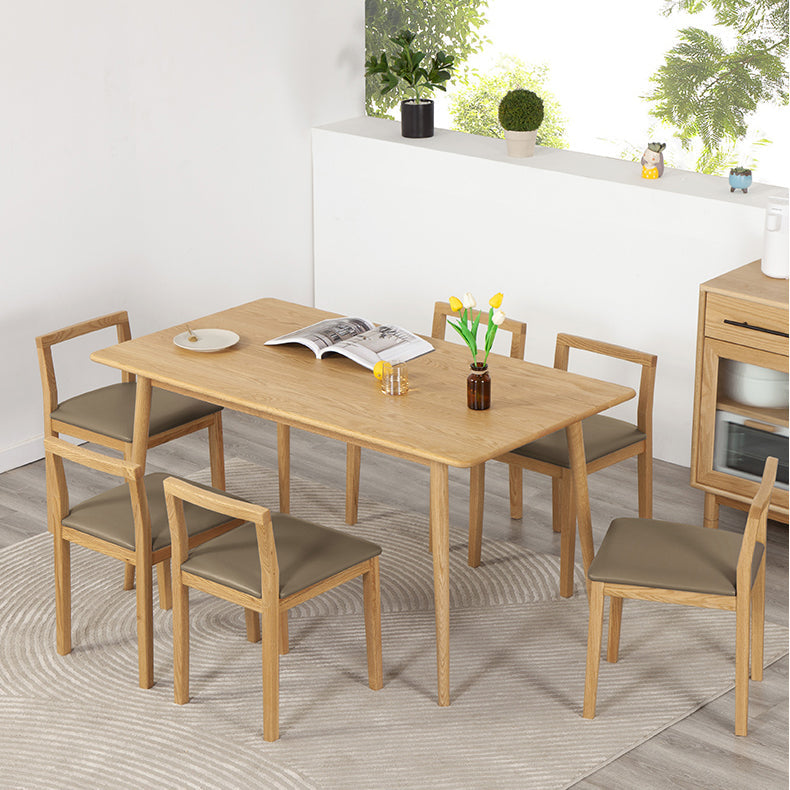 Rectangle Dining Table Solid Wood Dining Room Table in Natural 70.9"L x 31.5"W x 29.9"H Without Chairs Clearhalo 'Dining Tables & Seating' 'Dining Tables' 'dining_table' 'furn' 'furn_dining_table' 'Furniture' 'Kitchen & Dining Furniture' 5998274