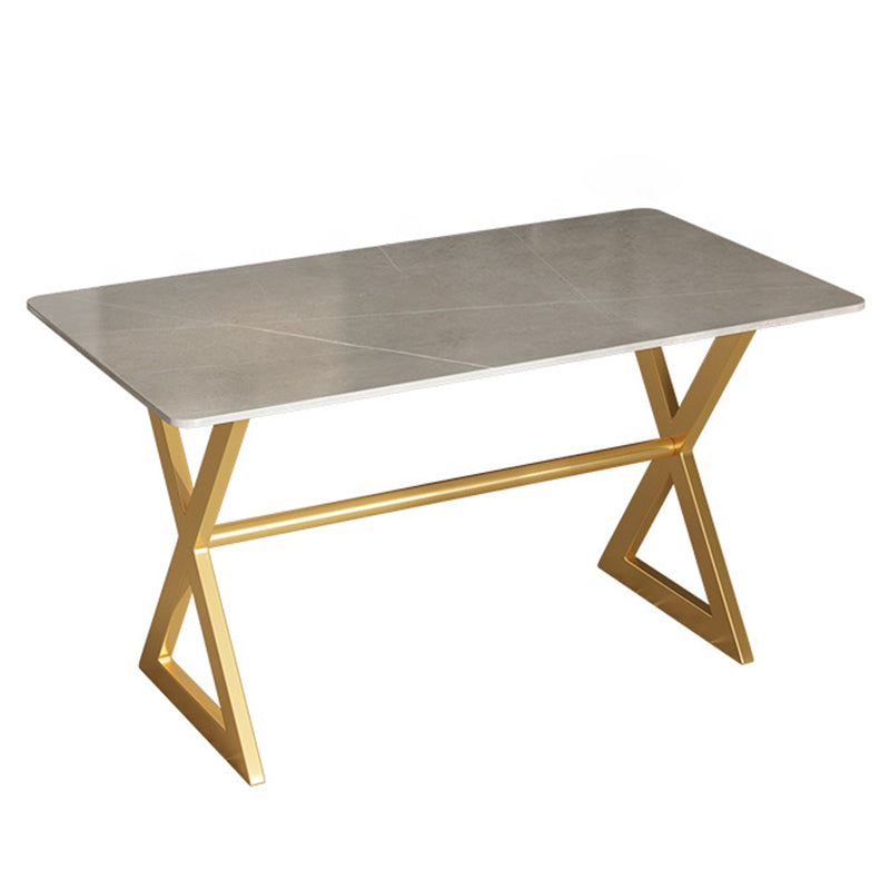 Tavolo da pranzo in pietra rettangolare casa mobili di lusso con doppio piedistallo in finitura opaca