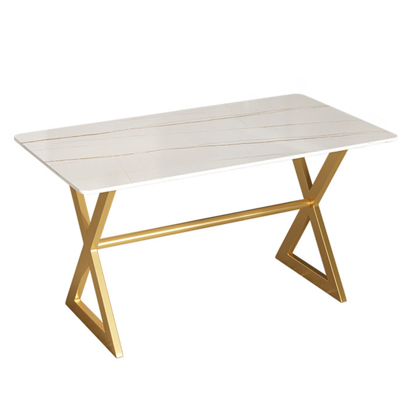 Tavolo da pranzo in pietra rettangolare casa mobili di lusso con doppio piedistallo in finitura opaca