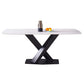 Rectangular Stone Dining Table Modern Furniture with Steel Base for Apartment Clearhalo 'Dining Tables & Seating' 'Dining Tables' 'dining_table' 'furn' 'furn_dining_table' 'Furniture' 'Kitchen & Dining Furniture' 5998329