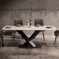 Rectangular Stone Dining Table Modern Furniture with Steel Base for Apartment Clearhalo 'Dining Tables & Seating' 'Dining Tables' 'dining_table' 'furn' 'furn_dining_table' 'Furniture' 'Kitchen & Dining Furniture' 5998335