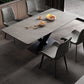 Rectangular Stone Dining Table Modern Furniture with Steel Base for Apartment Clearhalo 'Dining Tables & Seating' 'Dining Tables' 'dining_table' 'furn' 'furn_dining_table' 'Furniture' 'Kitchen & Dining Furniture' 5998337