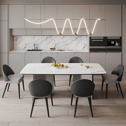 Mesa de comedor rectangular mesa de comedor de piedra con pedestal doble
