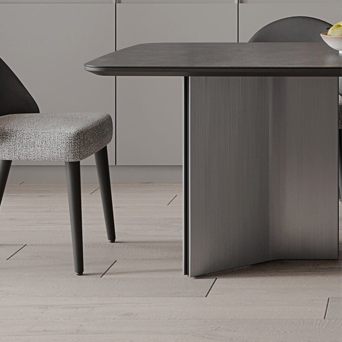 Mesa de comedor rectangular mesa de comedor de piedra con pedestal doble