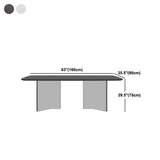 Mesa de comedor rectangular mesa de comedor de piedra con pedestal doble