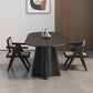 Mesa de comedor ovalada de madera maciza, muebles modernos con pedestal doble en acabado mate para interiores