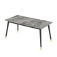 Rectangular Sintered Stone Dining Table Luxury White Furniture with Steel 4 Legs for Home Gray Without Chairs Clearhalo 'Dining Tables & Seating' 'Dining Tables' 'dining_table' 'furn' 'furn_dining_table' 'Furniture' 'Kitchen & Dining Furniture' 5998445
