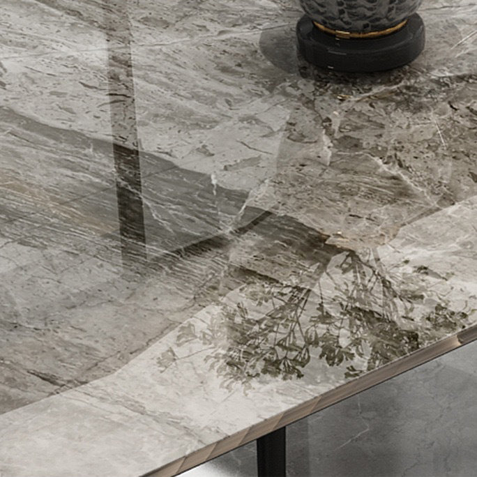Rectangular Sintered Stone Dining Table Luxury White Furniture with Steel 4 Legs for Home Clearhalo 'Dining Tables & Seating' 'Dining Tables' 'dining_table' 'furn' 'furn_dining_table' 'Furniture' 'Kitchen & Dining Furniture' 5998446