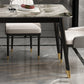 Rectangular Sintered Stone Dining Table Luxury White Furniture with Steel 4 Legs for Home Clearhalo 'Dining Tables & Seating' 'Dining Tables' 'dining_table' 'furn' 'furn_dining_table' 'Furniture' 'Kitchen & Dining Furniture' 5998447