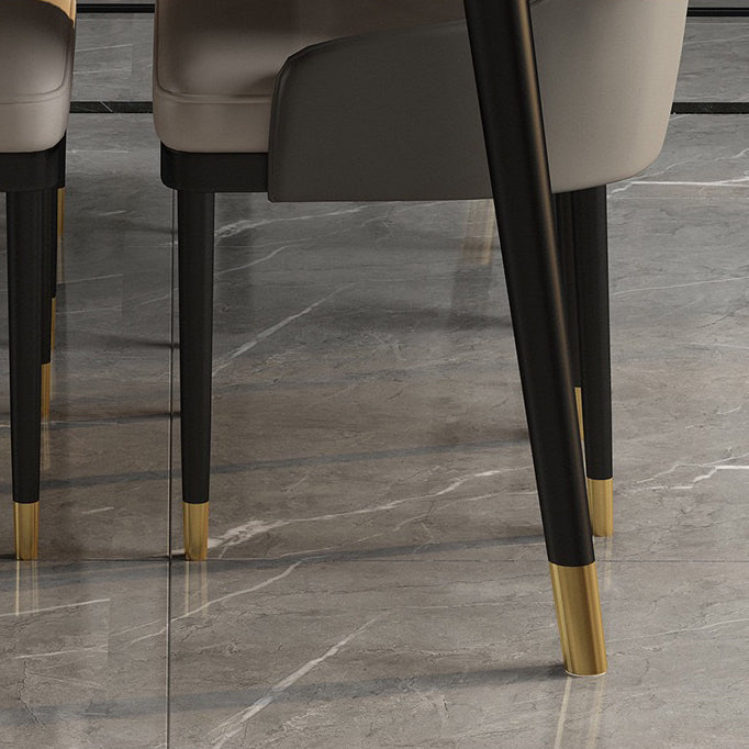 Rectangular Sintered Stone Dining Table Luxury White Furniture with Steel 4 Legs for Home Clearhalo 'Dining Tables & Seating' 'Dining Tables' 'dining_table' 'furn' 'furn_dining_table' 'Furniture' 'Kitchen & Dining Furniture' 5998448