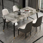 Rectangular Sintered Stone Dining Table Luxury White Furniture with Steel 4 Legs for Home Clearhalo 'Dining Tables & Seating' 'Dining Tables' 'dining_table' 'furn' 'furn_dining_table' 'Furniture' 'Kitchen & Dining Furniture' 5998449