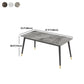 Rectangular Sintered Stone Dining Table Luxury White Furniture with Steel 4 Legs for Home Clearhalo 'Dining Tables & Seating' 'Dining Tables' 'dining_table' 'furn' 'furn_dining_table' 'Furniture' 'Kitchen & Dining Furniture' 5998454
