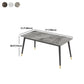 Rectangular Sintered Stone Dining Table Luxury White Furniture with Steel 4 Legs for Home Clearhalo 'Dining Tables & Seating' 'Dining Tables' 'dining_table' 'furn' 'furn_dining_table' 'Furniture' 'Kitchen & Dining Furniture' 5998457