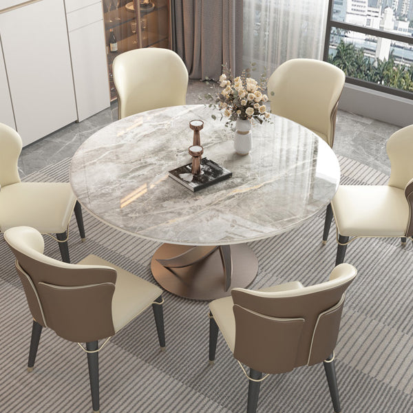 Round Dining Table Traditional Luxury Dining Table with Rose Base 51.2"L x 51.2"W x 29.5"H Fixed Table Without Chairs Clearhalo 'Dining Tables & Seating' 'Dining Tables' 'dining_table' 'furn' 'furn_dining_table' 'Furniture' 'Kitchen & Dining Furniture' 5998461