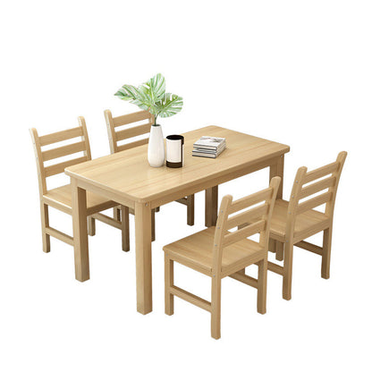 Rectangular Solid Wood Dining Table Modern White-natural Furniture with 4 Legs for Indoor Natural Without Chairs Clearhalo 'Dining Tables & Seating' 'Dining Tables' 'dining_table' 'furn' 'furn_dining_table' 'Furniture' 'Kitchen & Dining Furniture' 5998496