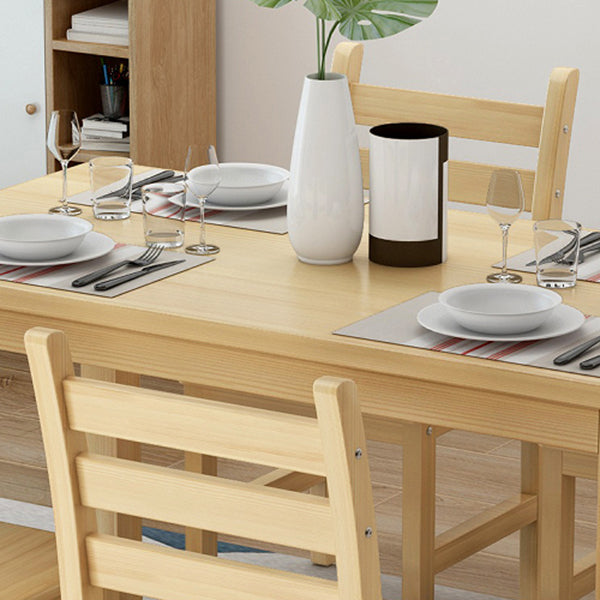 Rectangular Solid Wood Dining Table Modern White-natural Furniture with 4 Legs for Indoor Clearhalo 'Dining Tables & Seating' 'Dining Tables' 'dining_table' 'furn' 'furn_dining_table' 'Furniture' 'Kitchen & Dining Furniture' 5998497