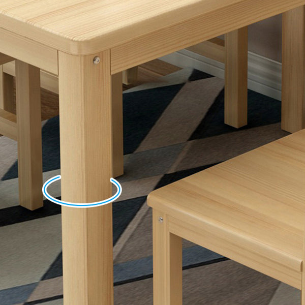 Rectangular Solid Wood Dining Table Modern White-natural Furniture with 4 Legs for Indoor Clearhalo 'Dining Tables & Seating' 'Dining Tables' 'dining_table' 'furn' 'furn_dining_table' 'Furniture' 'Kitchen & Dining Furniture' 5998499