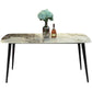 Rectangular Sintered Stone Dining Table Modern Furniture with 4 Legs in Matte Finish Home Clearhalo 'Dining Tables & Seating' 'Dining Tables' 'dining_table' 'furn' 'furn_dining_table' 'Furniture' 'Kitchen & Dining Furniture' 5998544