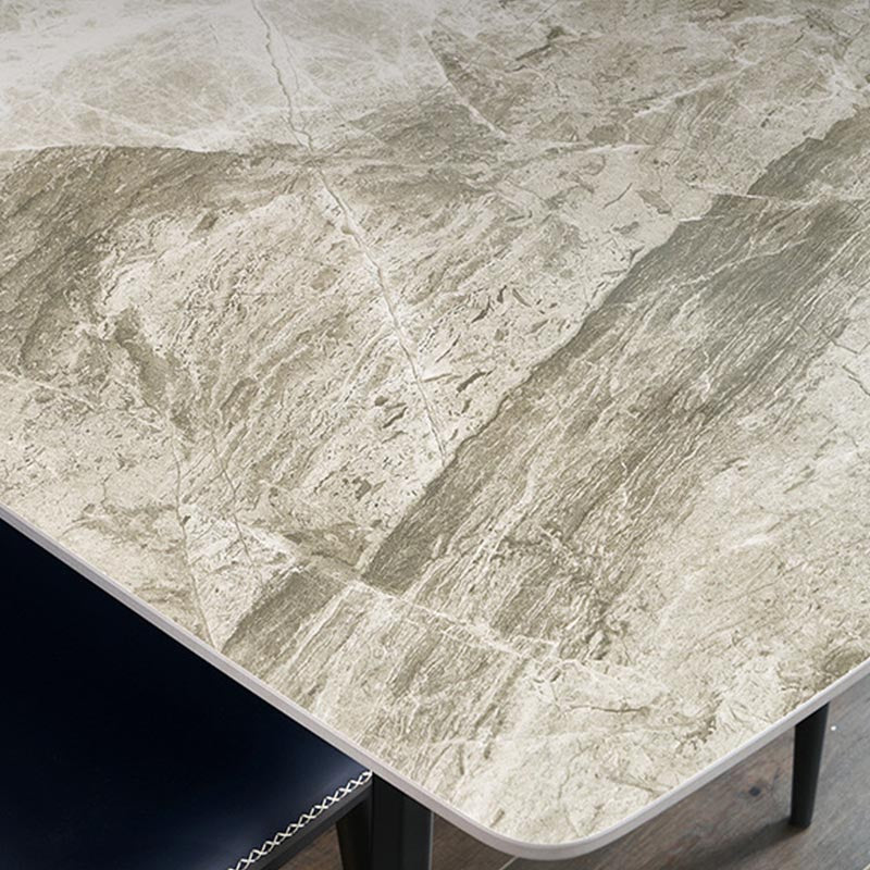 Rectangular Sintered Stone Dining Table Modern Furniture with 4 Legs in Matte Finish Home Clearhalo 'Dining Tables & Seating' 'Dining Tables' 'dining_table' 'furn' 'furn_dining_table' 'Furniture' 'Kitchen & Dining Furniture' 5998546
