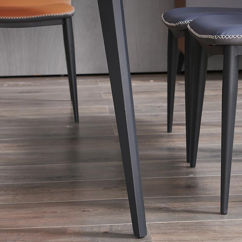 Rectangular Sintered Stone Dining Table Modern Furniture with 4 Legs in Matte Finish Home Clearhalo 'Dining Tables & Seating' 'Dining Tables' 'dining_table' 'furn' 'furn_dining_table' 'Furniture' 'Kitchen & Dining Furniture' 5998548