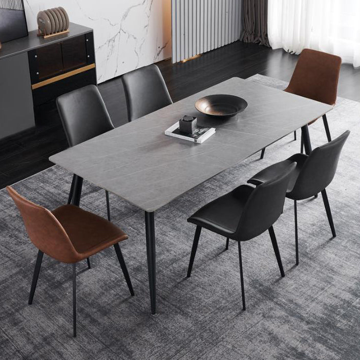 Table à manger rectangle table à manger en pierre avec 4 jambes pour salle à manger