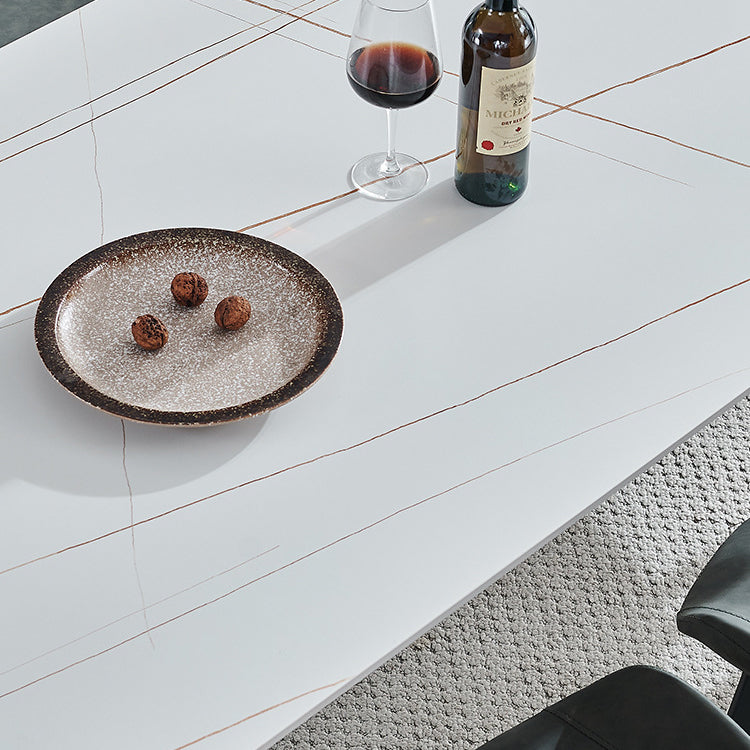 Table à manger rectangle table à manger en pierre avec 4 jambes pour salle à manger