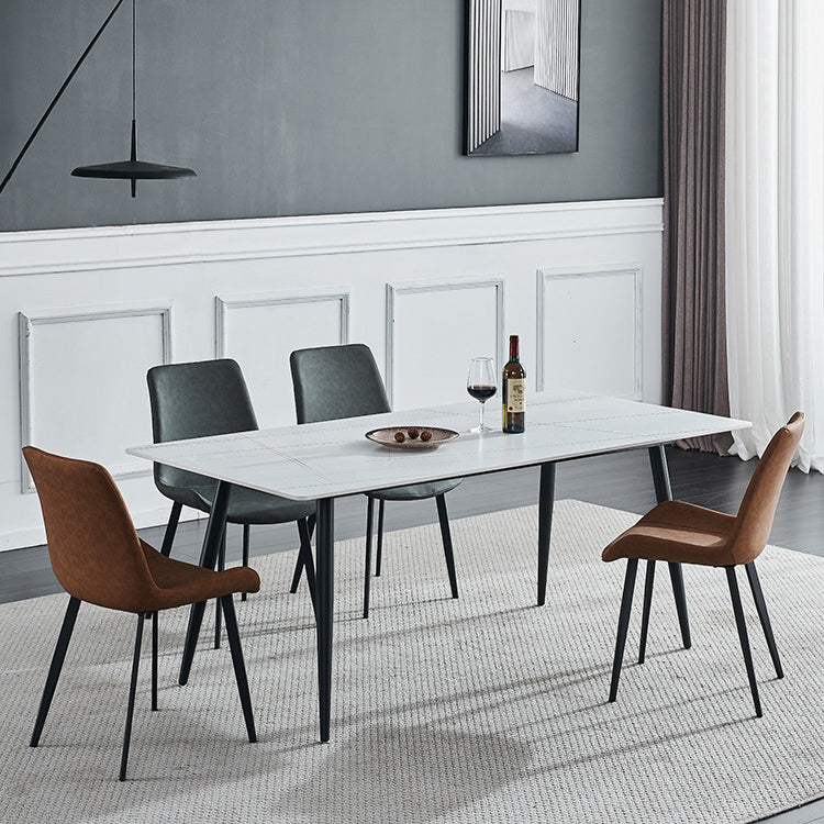 Table à manger rectangle table à manger en pierre avec 4 jambes pour salle à manger