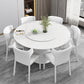 Round Sintered Stone Dining Table Modern Turntable Furniture with Pedestal Base