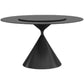 Round Sintered Stone Dining Table Modern Turntable Furniture with Pedestal Base