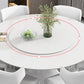 Round Sintered Stone Dining Table Modern Turntable Furniture with Pedestal Base