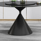Round Sintered Stone Dining Table Modern Turntable Furniture with Pedestal Base