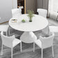 Round Sintered Stone Dining Table Modern Turntable Furniture with Pedestal Base