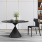 Round Sintered Stone Dining Table Modern Turntable Furniture with Pedestal Base