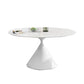 Round Sintered Stone Dining Table Modern Turntable Furniture with Pedestal Base